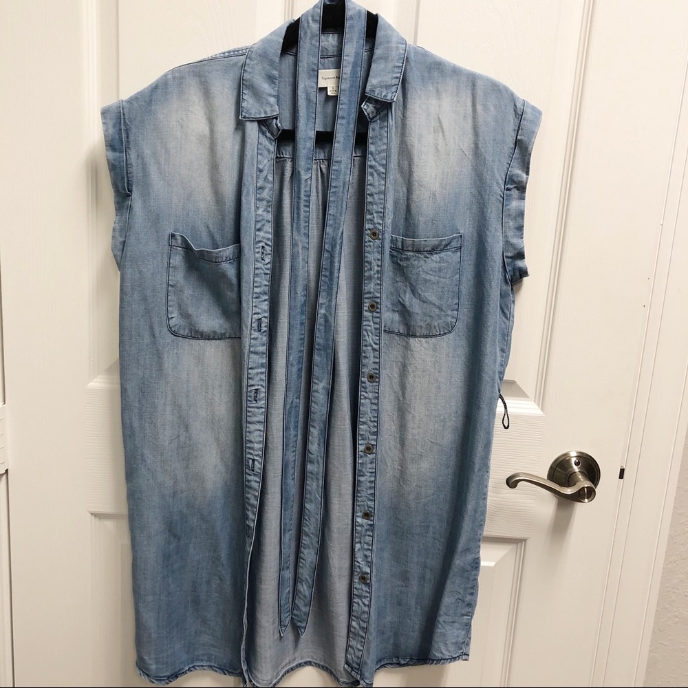 Asos Signature 8 Belted Chambray Button Down Dress - image 3